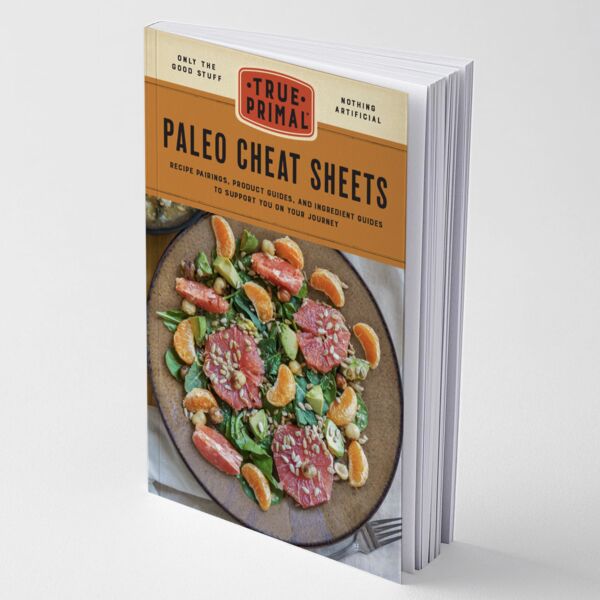 Paleo Cheat Sheets printed as a paperback book, showing the cover