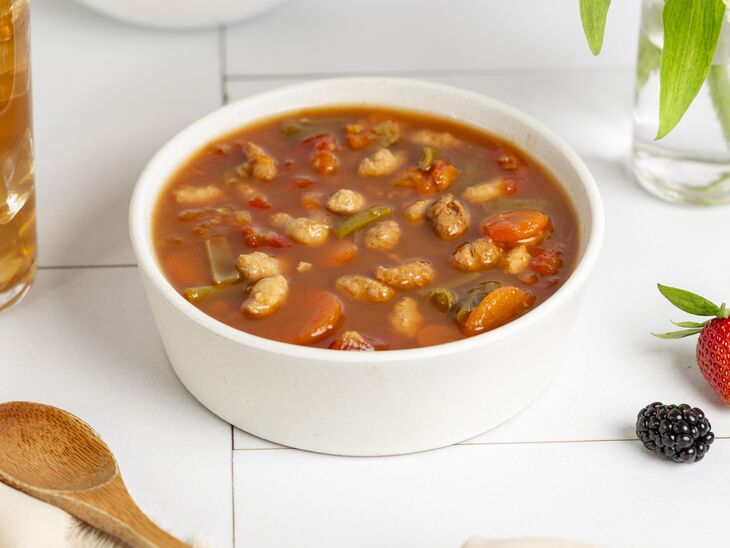 True Primal Chicken & Vegetable Soup in bowl