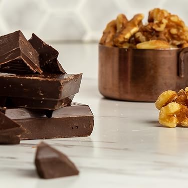 chocolate and walnuts on a counter