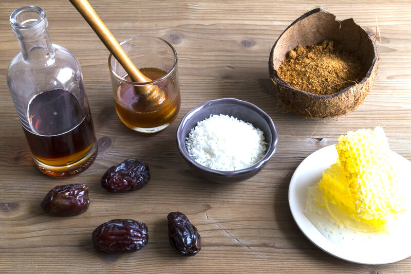 nutritive sweeteners including honey maple syrup and refined sugar